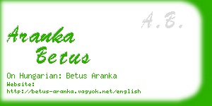 aranka betus business card